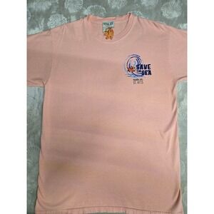 Pirana Joe St Kitts Save The Sea Graphic T-Shirt Coral Pink Mens Large